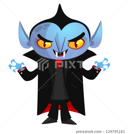 Cute cartoon vampire character design 129795281