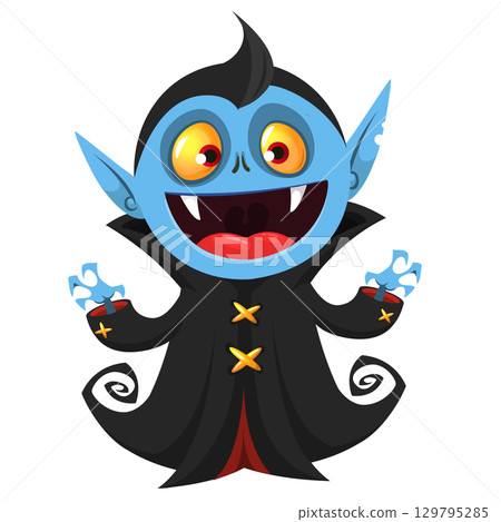Cute cartoon vampire character design 129795285