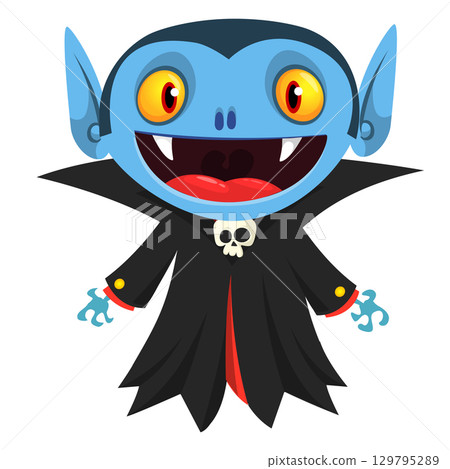 Cute cartoon vampire character design 129795289