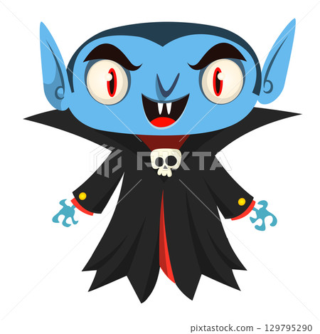 Cute cartoon vampire character design 129795290