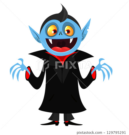Cute cartoon vampire character design 129795291