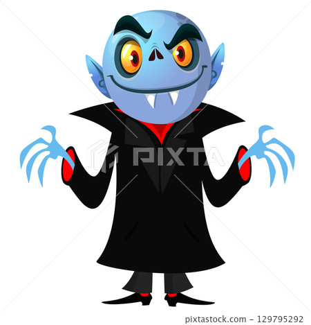 Cute cartoon vampire character design 129795292
