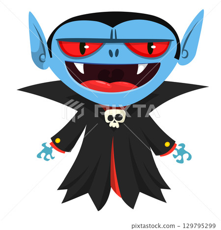 Cute cartoon vampire character design 129795299