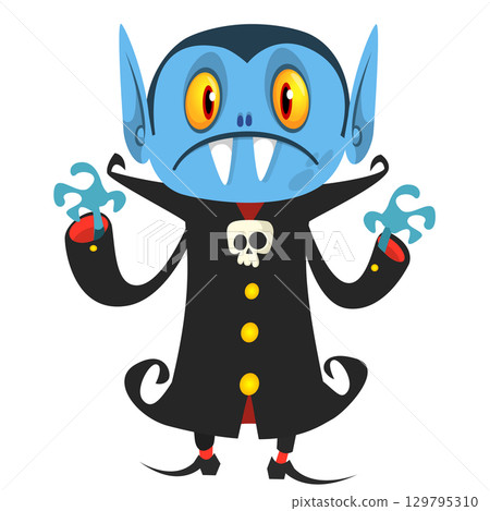 Cute cartoon vampire character design 129795310