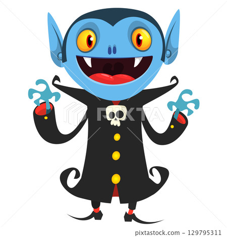 Cute cartoon vampire character design 129795311