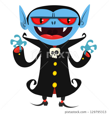 Cute cartoon vampire character design 129795313
