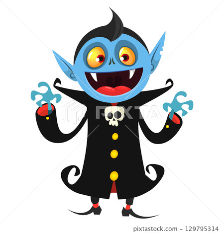 Cute cartoon vampire character design 129795314