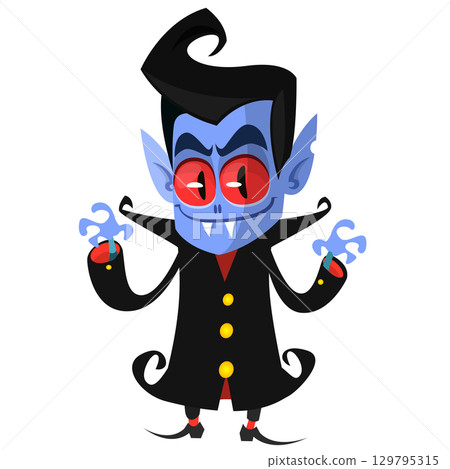 Cute cartoon vampire character design 129795315