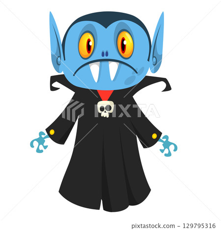 Cute cartoon vampire character design 129795316