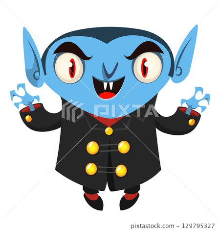Cute cartoon vampire character design 129795327