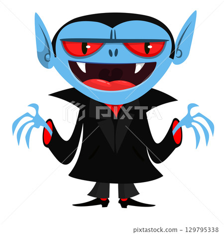 Cute cartoon vampire character design 129795338