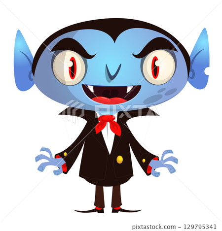 Cute cartoon vampire character design 129795341