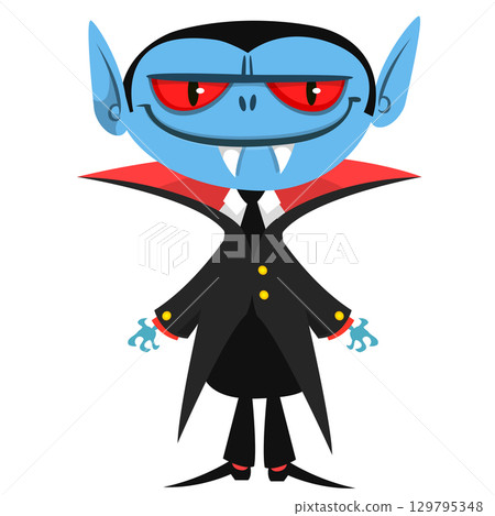 Cute cartoon vampire character design 129795348
