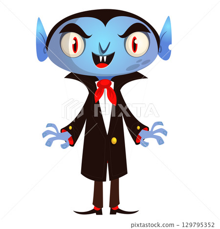 Cute cartoon vampire character design 129795352