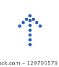 Simple blue dotted arrow 129795579