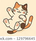 A happy cat with its belly facing 129796645