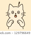 Surprised white cat 129796649