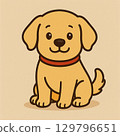 Sitting dog 129796651
