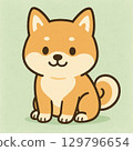 Illustration of a sitting Shiba Inu 129796654
