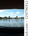 Tenmon Bridge and Fountain Square at Fugan Canal Kansui Park 129796912