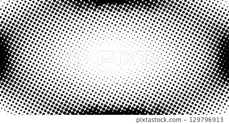 Black and white dotted halftone pattern. Vector illustration Black and white dotted halftone pattern. Vector illustration 129796913