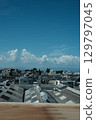A residential area and summer sky seen from the Shinkansen 129797045