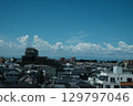 A residential area and summer sky seen from the Shinkansen 129797046