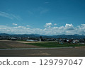 Rural scenery and blue sky seen from the Shinkansen 129797047