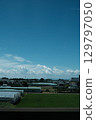 Rural scenery and blue sky seen from the Shinkansen 129797050