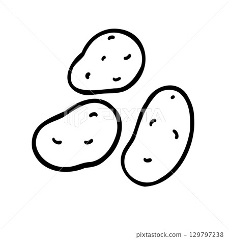 Cute hand-drawn potato image illustration 129797238