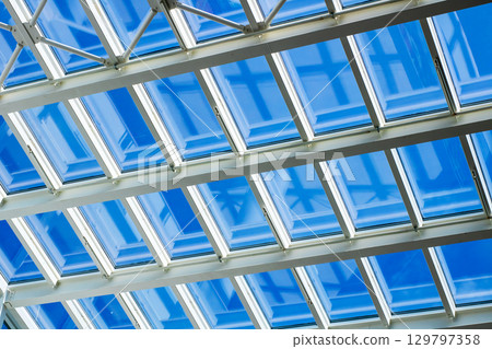 Innovative Modern Glass Ceiling Design Featuring a Strong Steel Framework 129797358