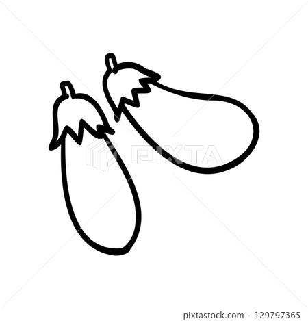 Cute hand-drawn eggplant image illustration Cute hand-drawn eggplant image illustration 129797365