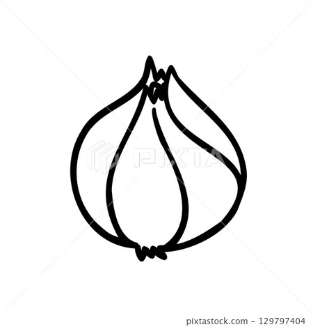 Cute hand-drawn onion image illustration 129797404