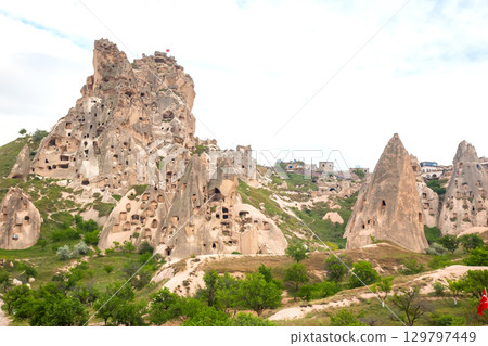 Exploring the unique rock formations and cave dwellings in Cappadocia, Turkey 129797449
