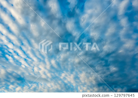 Blue Sky with Scattered Clouds Over Xindian Mountain Homes, New Taipei City. Blue Sky with Scattered Clouds Over Xindian Mountain Homes, New Taipei City. 129797645