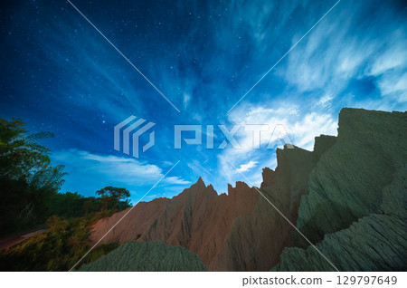 Mysterious Moon World at Night, Caoshan, Nanxi, Tainan, Taiwan. Mysterious Moon World at Night, Caoshan, Nanxi, Tainan, Taiwan. 129797649