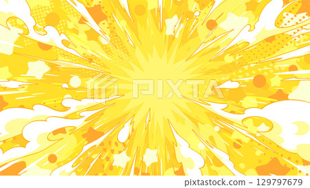 Illustration of an explosion smoke and star spreading effect 129797679