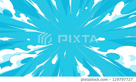 Radial smoke effect background illustration_light blue_16:9 129797727