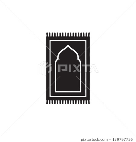prayer rug silhouette icon for religious worship and spirituality prayer rug silhouette icon for religious worship and spirituality 129797736