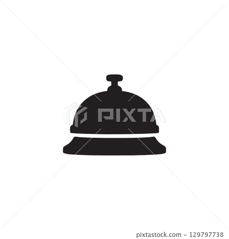 reception bell silhouette icon for hotel front desk and hospitality themes 129797738