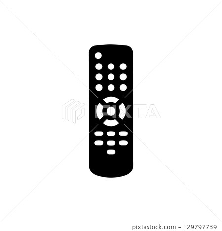 remote control silhouette on white background remote control silhouette on white background 129797739