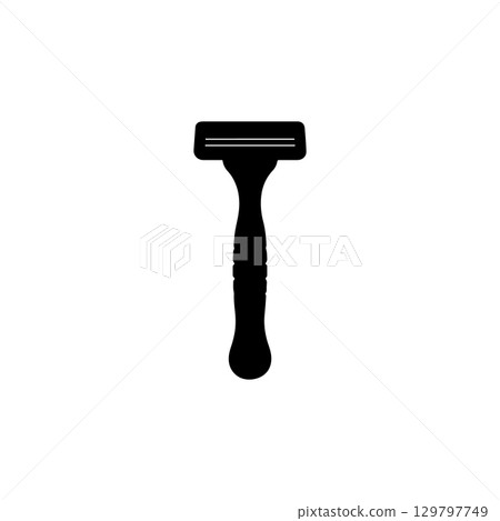 razor silhouette icon for shaving grooming and hygiene themes 129797749