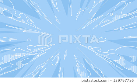 Radial smoke effect background illustration_line drawing_16:9 Radial smoke effect background illustration_line drawing_16:9 129797756