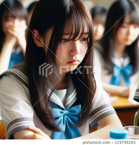 一名高中女生淚流滿面 {41} 一名高中女生淚流滿面 {41} 129798263