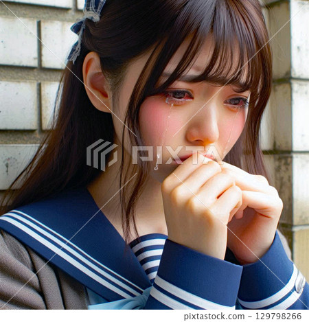 一名高中女生淚流滿面 {44} 129798266