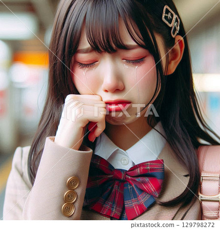 一名高中女生淚流滿面 {50} 一名高中女生淚流滿面 {50} 129798272