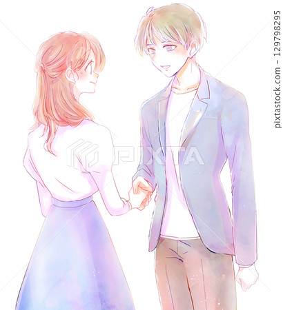 微笑的男人和握手的女人 微笑的男人和握手的女人 129798295