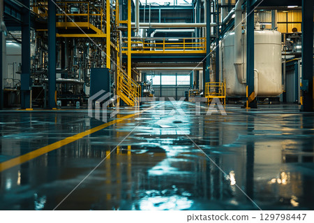 Certification program in an industrial facility during a hands on training session. 129798447