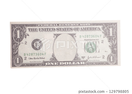 One dollar bill with hole instead of face One dollar bill with hole instead of face 129798805