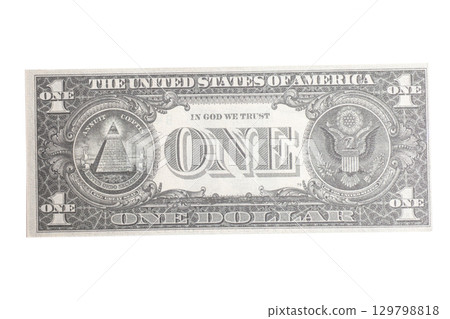 American one dollar bill isolated on white background 129798818
